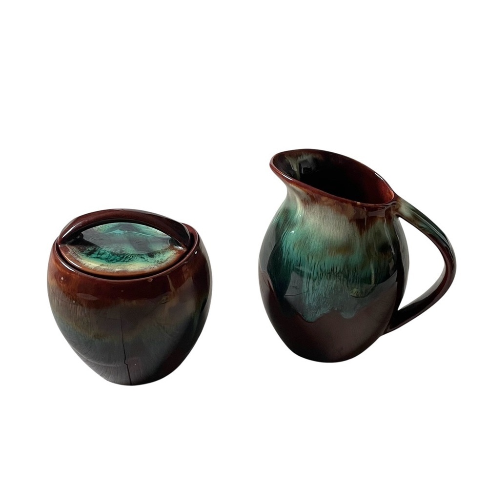 CANADIAN CERAMIC CRAFT POTTERY Handcrafted Pitcher and Sugar Bowl Set